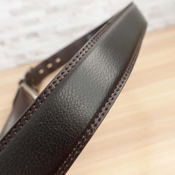 Brown Belt Mens 34 Leather Dress Formal Oxford Luxury JAPAN MARIE CLAIRE Homme - Picture 5 of 13